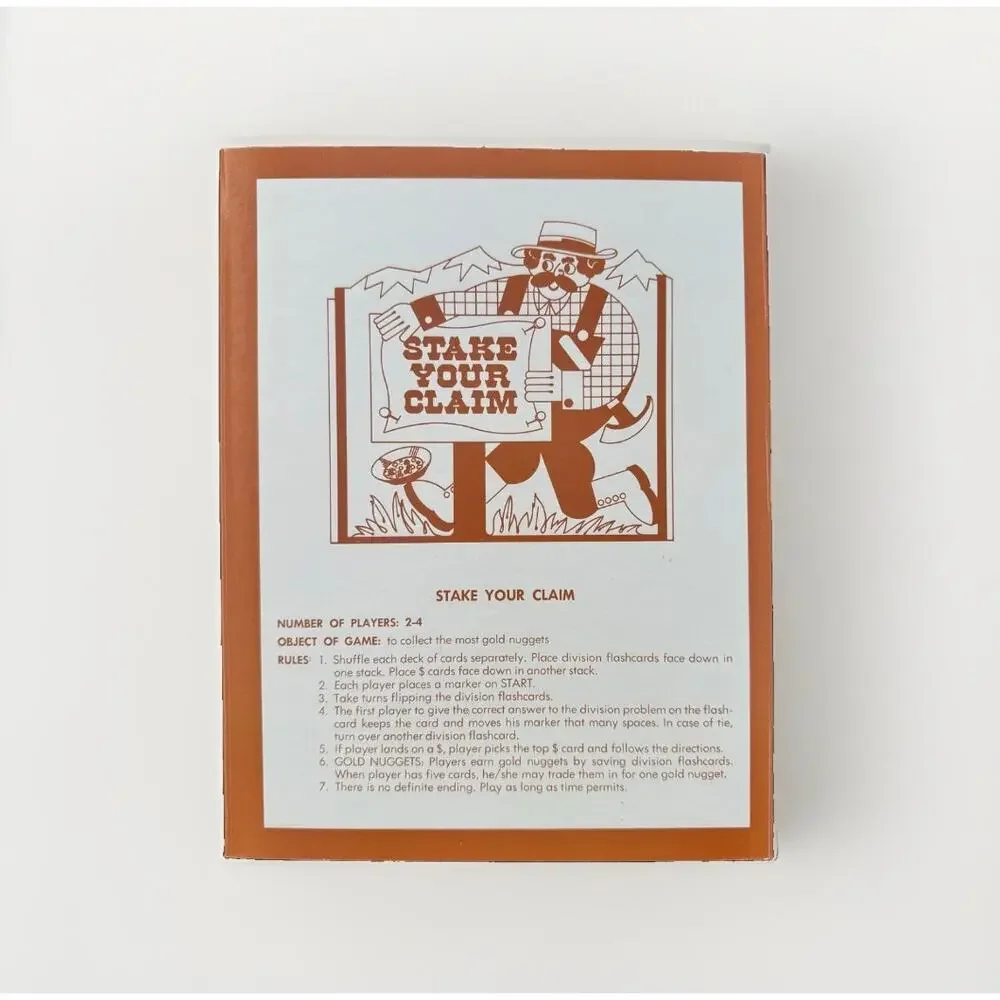 Vintage CTP Stake Your Claim Win With Math Division Game Complete Laminated